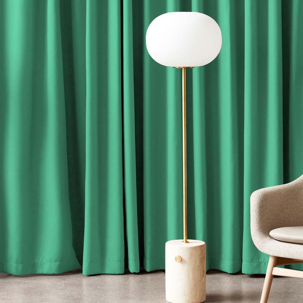 Jacquard Room Darkening Curtains in Just Green Set Of 2 - (P81)