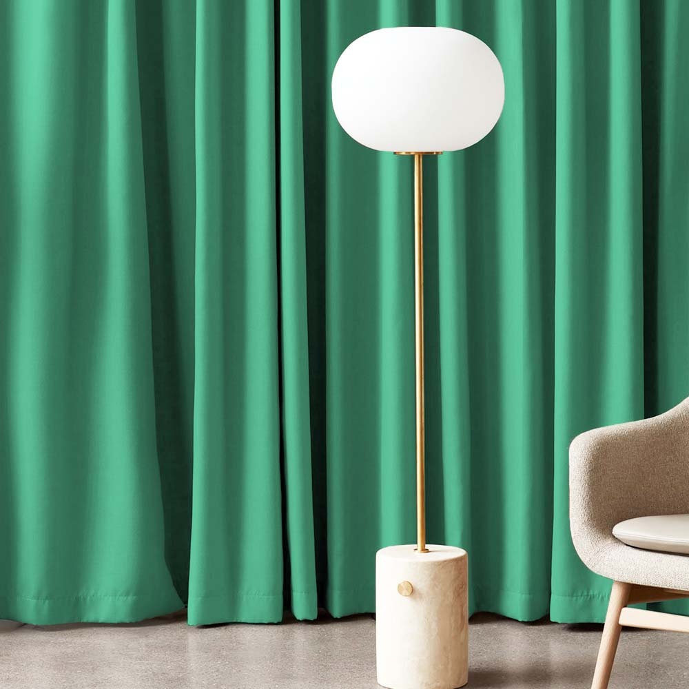 Jacquard Room Darkening Curtains in Just Green Set Of 2 - (P81)