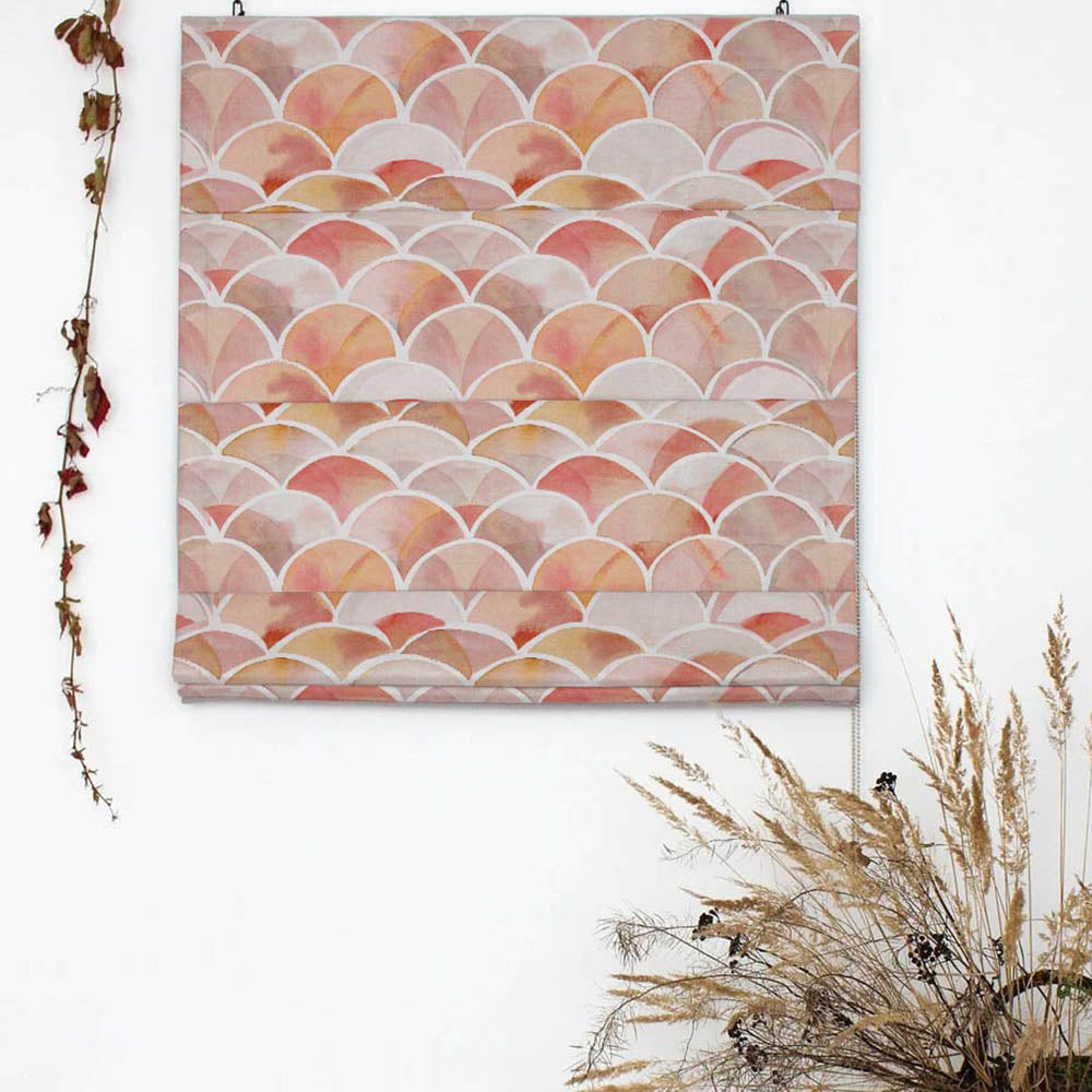 Vibrant Dreams Geometric Rust Satin Roman Blind (DS81E)