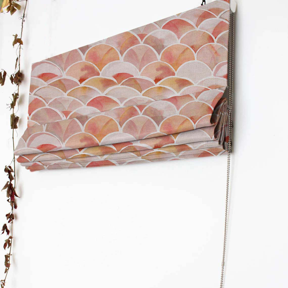 Vibrant Dreams Geometric Rust Satin Roman Blind (DS81E)