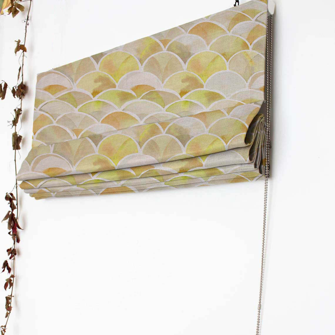 Vibrant Dreams Geometric Yellow Satin Roman Blind (DS81F)