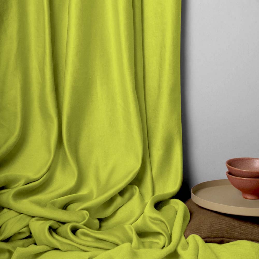 Jacquard Room Darkening Curtains in Limeade Green Set Of 2 - (P82)