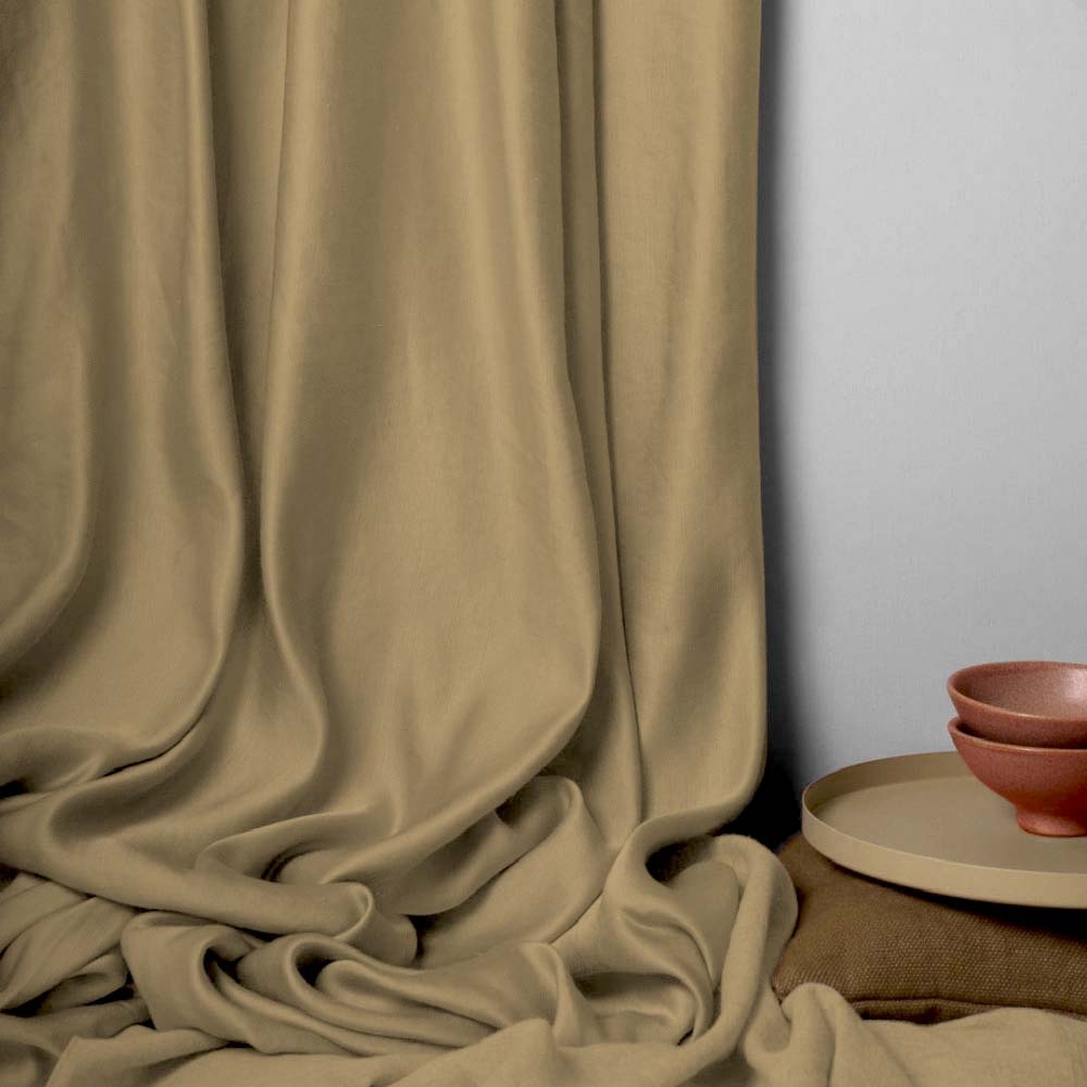 Jacquard Room Darkening Curtains in Hazelnut Brown Set Of 2 - (P85)