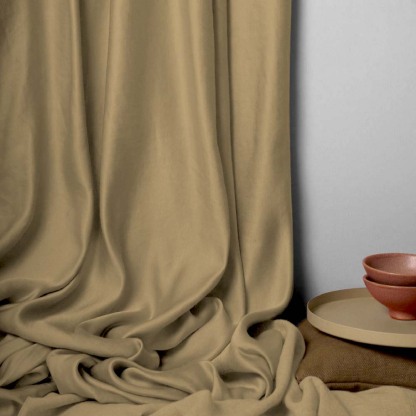 Jacquard Room Darkening Curtains in Hazelnut Brown Set Of 2 - (P85)