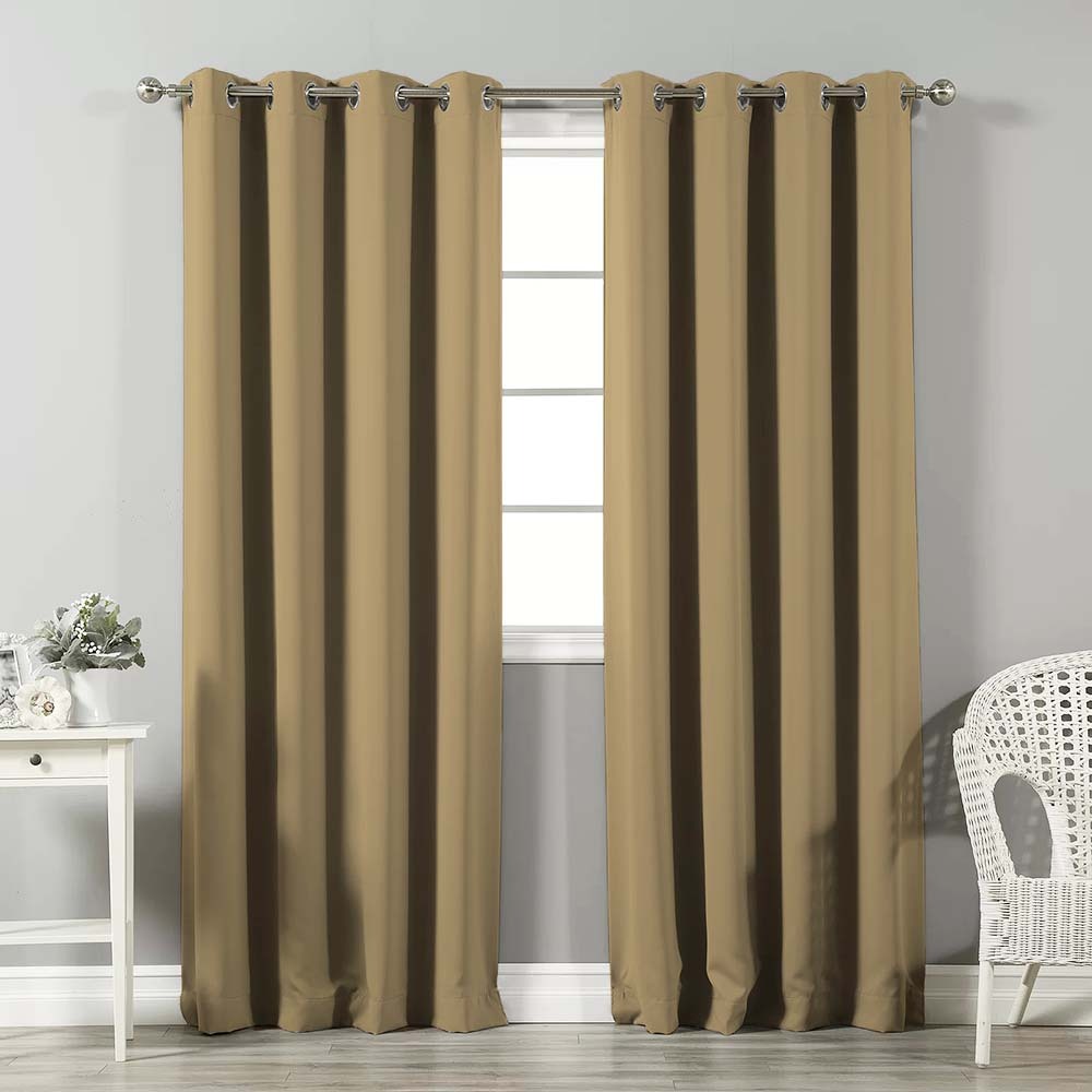 Jacquard Room Darkening Curtains in Hazelnut Brown Set Of 2 - (P85)