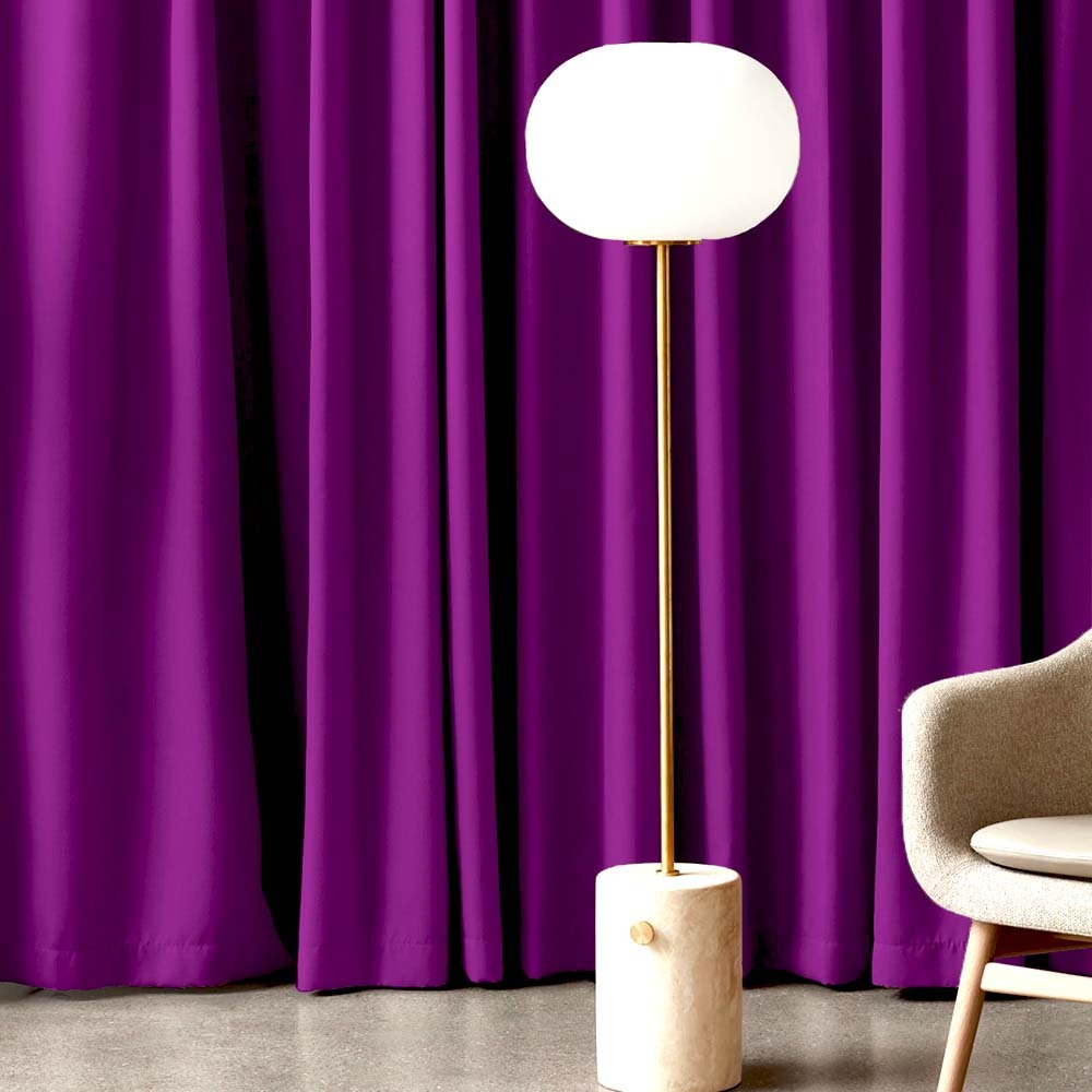 Jacquard Room Darkening Curtains in Patriarch Purple Set Of 2 - (P87)