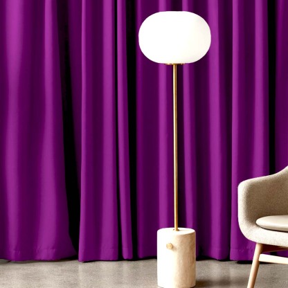 Jacquard Room Darkening Curtains in Patriarch Purple Set Of 2 - (P87)