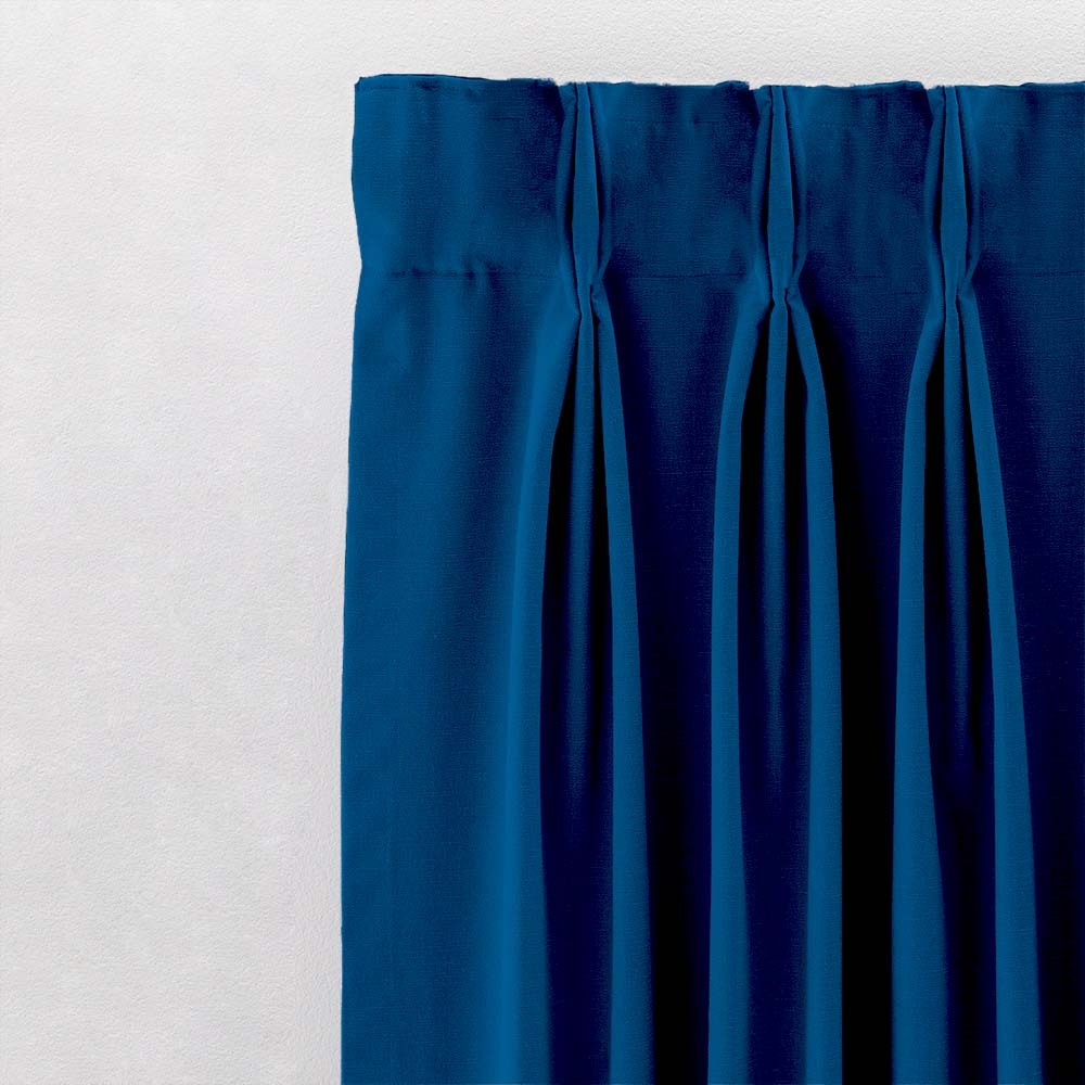 Jacquard Room Darkening Curtains in Persian Blue Set Of 2 - (P93)
