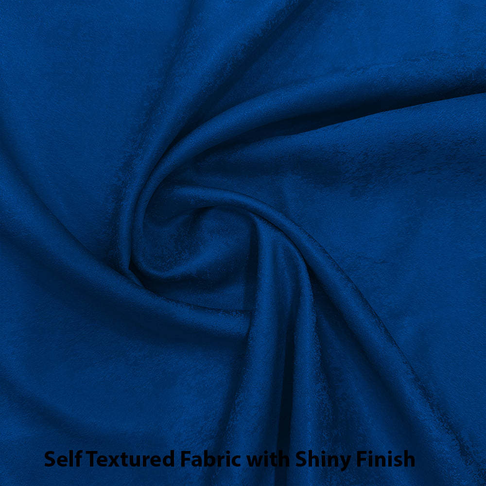 Jacquard Room Darkening Curtains in Persian Blue Set Of 2 - (P93)