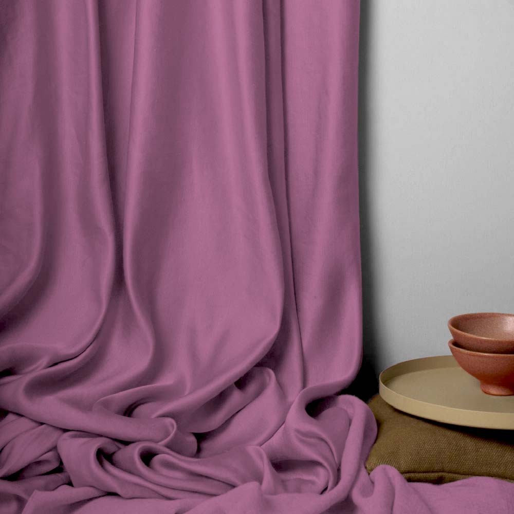 Jacquard Room Darkening Curtains in Claret Shadow Set Of 2 - (P94)