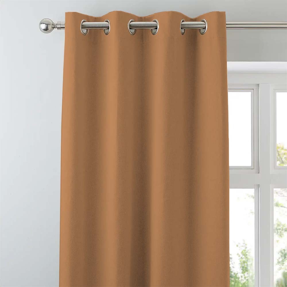 Jacquard Room Darkening Curtains in Goldfish Orange Set Of 2 - (P95)