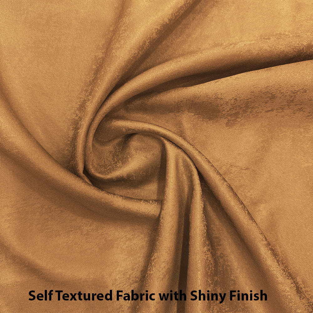 Jacquard Room Darkening Curtains in Goldfish Orange Set Of 2 - (P95)