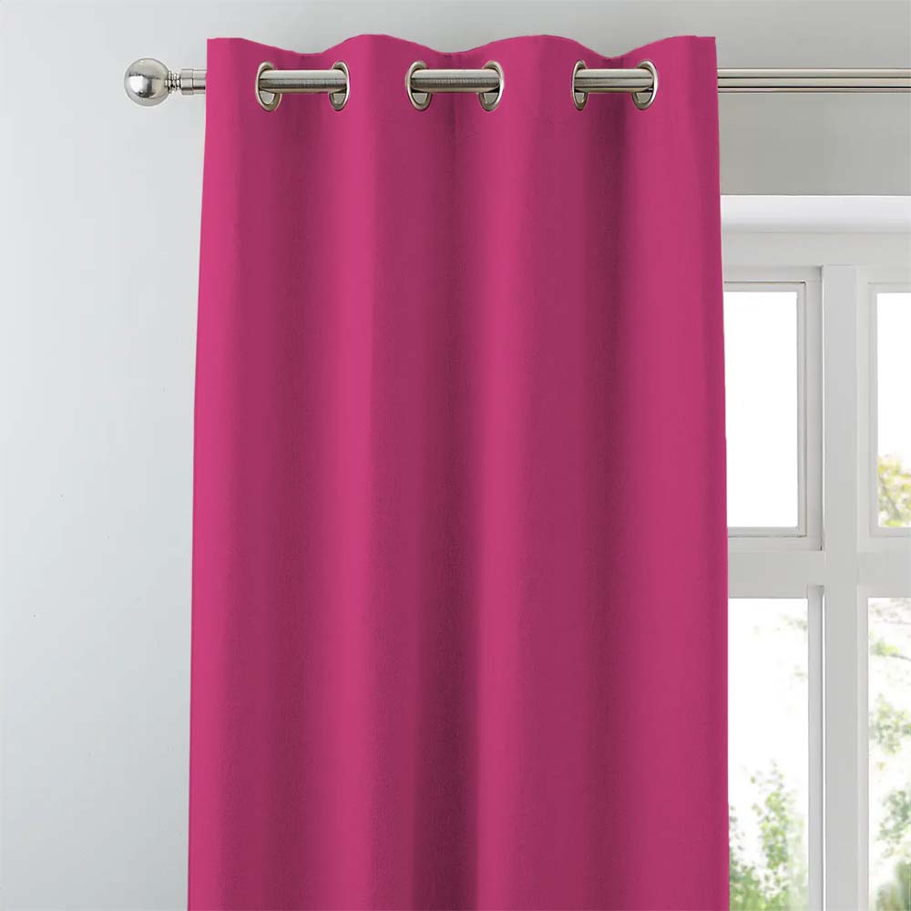 Jacquard Room Darkening Curtains in Telemagenta Pink Set Of 2 - (P96)