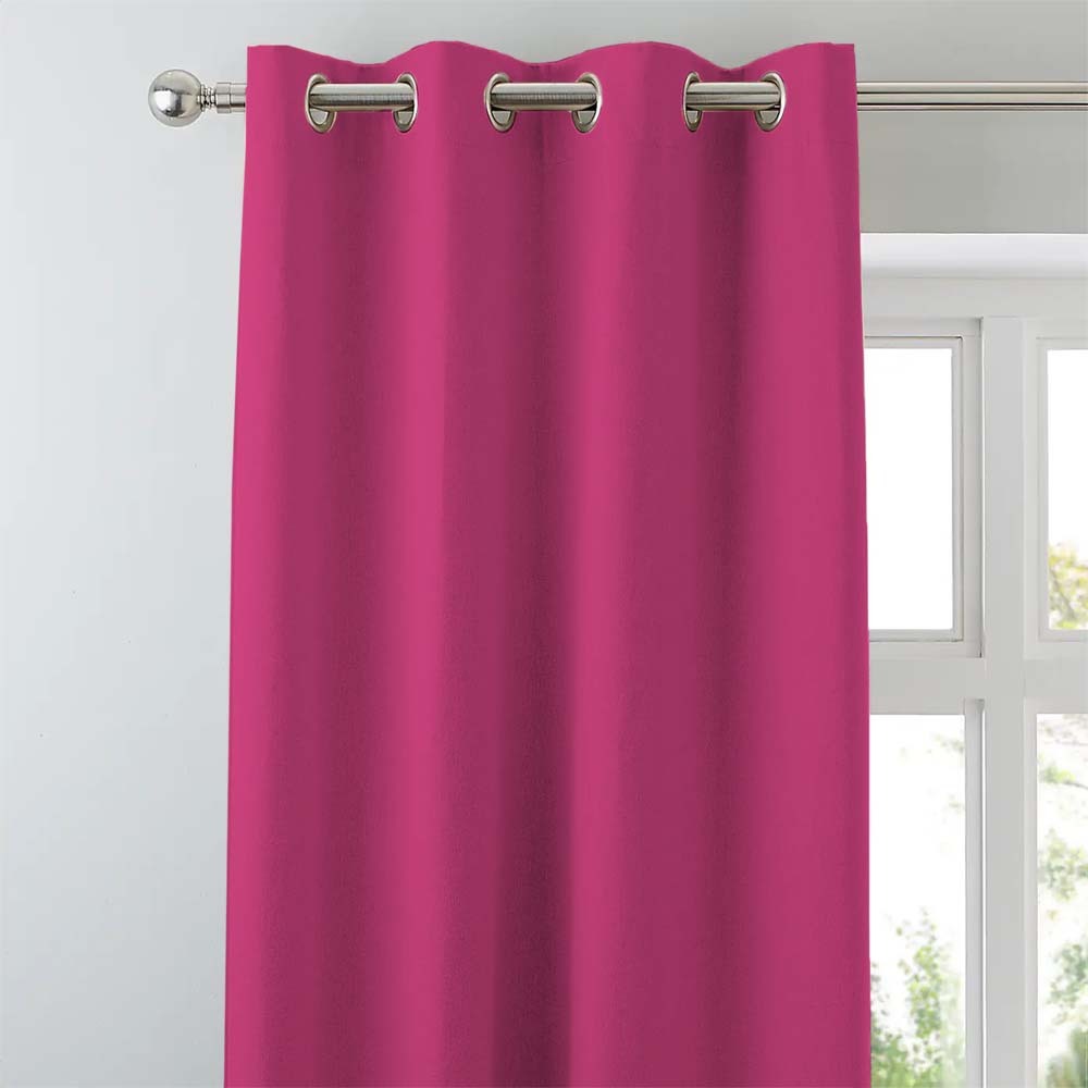 Jacquard Room Darkening Curtains in Telemagenta Pink Set Of 2 - (P96)