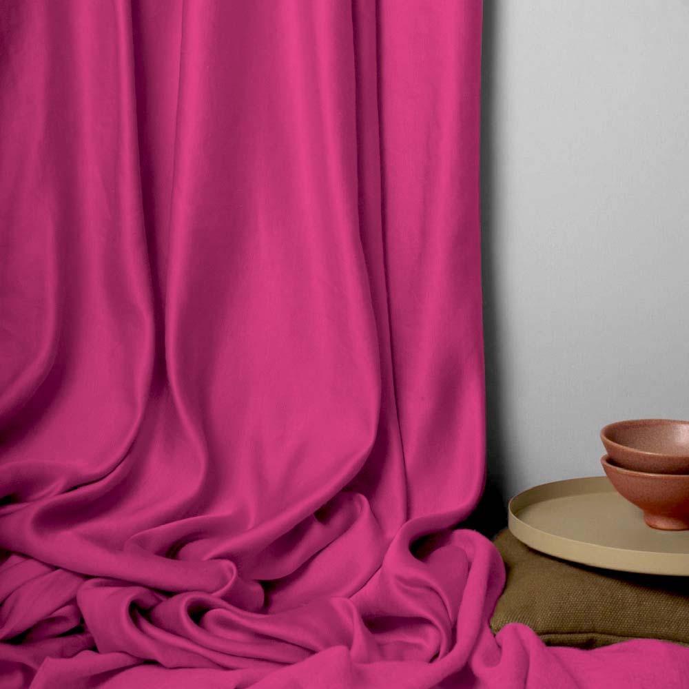Jacquard Room Darkening Curtains in Telemagenta Pink Set Of 2 - (P96)