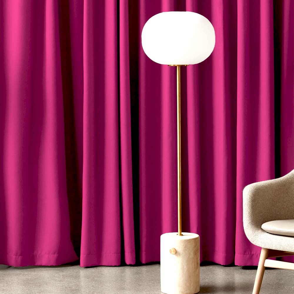 Jacquard Room Darkening Curtains in Telemagenta Pink Set Of 2 - (P96)