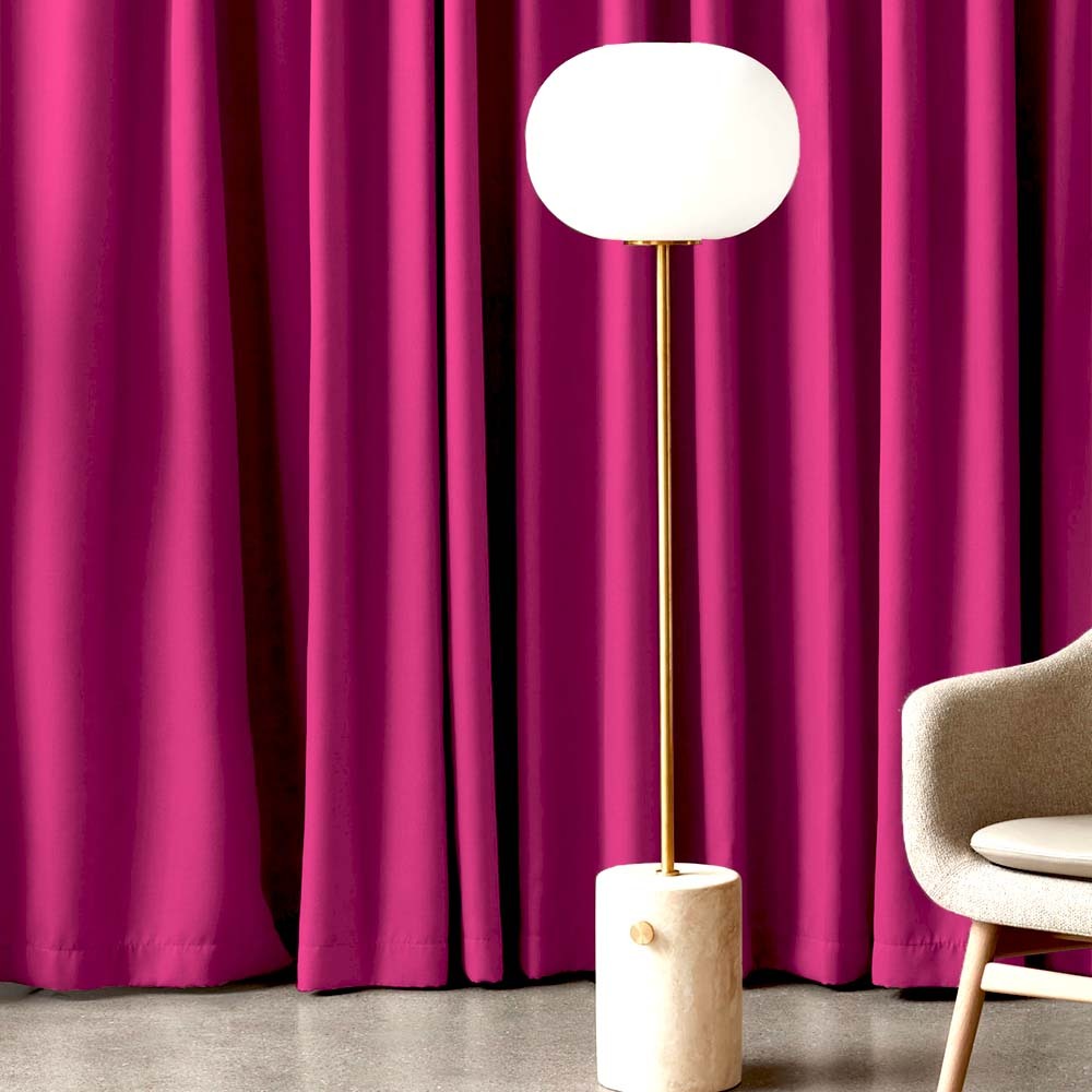Jacquard Room Darkening Curtains in Telemagenta Pink Set Of 2 - (P96)