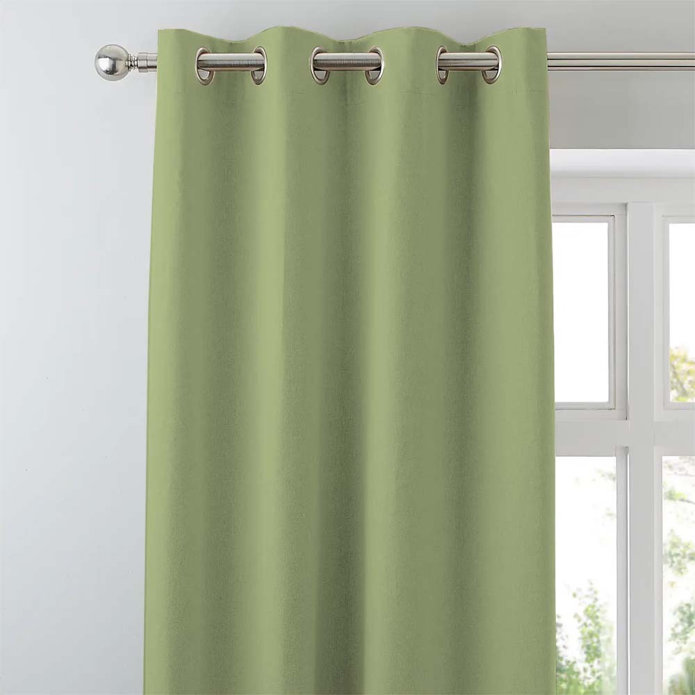 Jacquard Room Darkening Curtains in Firefly Green Set Of 2 - (P98)
