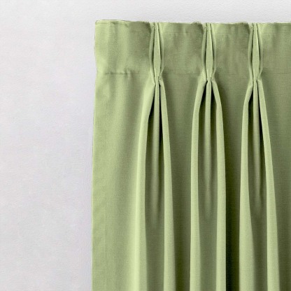 Jacquard Room Darkening Curtains in Firefly Green Set Of 2 - (P98)