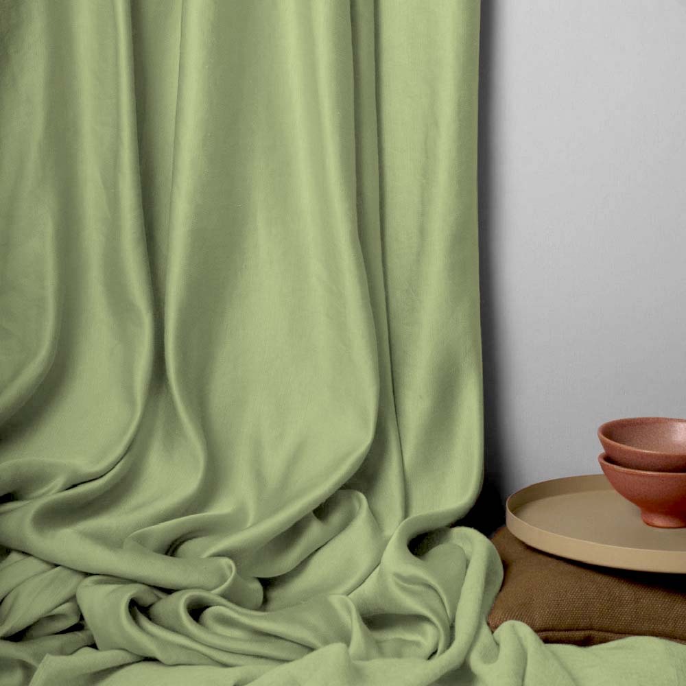 Jacquard Room Darkening Curtains in Firefly Green Set Of 2 - (P98)