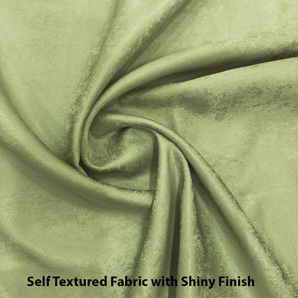 Jacquard Room Darkening Curtains in Firefly Green Set Of 2 - (P98)