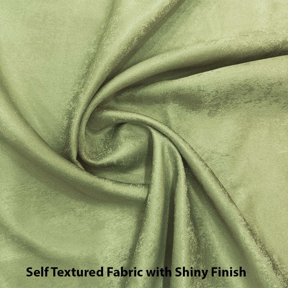 Jacquard Room Darkening Curtains in Firefly Green Set Of 2 - (P98)