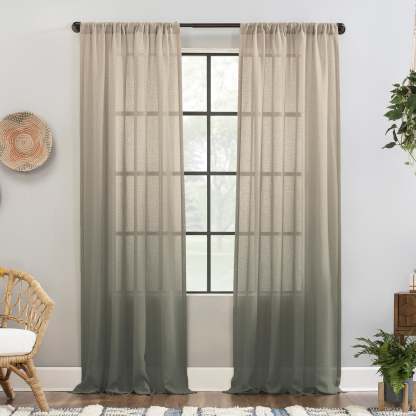 Digital Boho Printed Twill Textured Room Darkening Curtains Set Of 2 - DSBH04