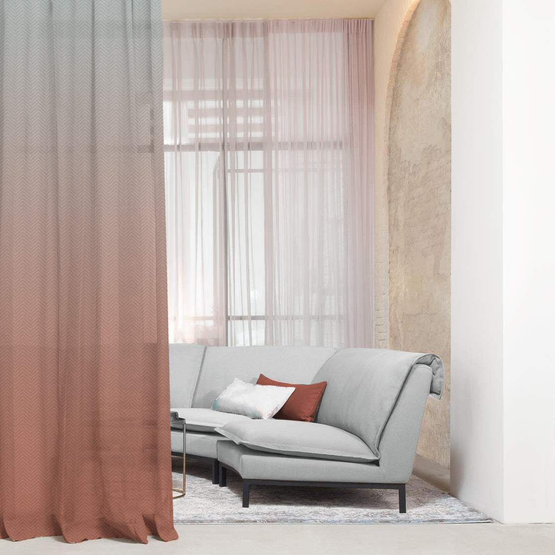 Digital Boho Printed Twill Textured Room Darkening Curtains Set Of 2 - DSBH05