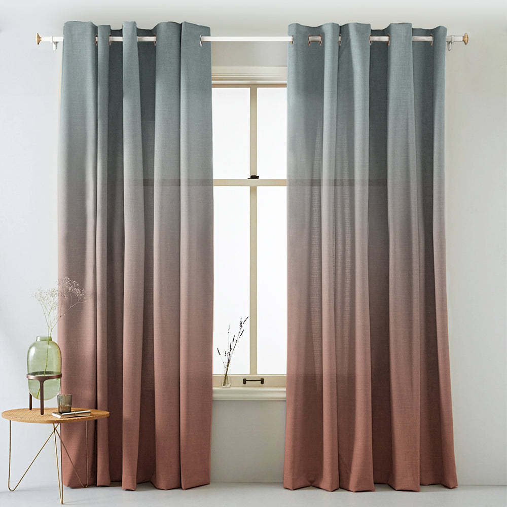 Digital Boho Printed Twill Textured Room Darkening Curtains Set Of 2 - DSBH05