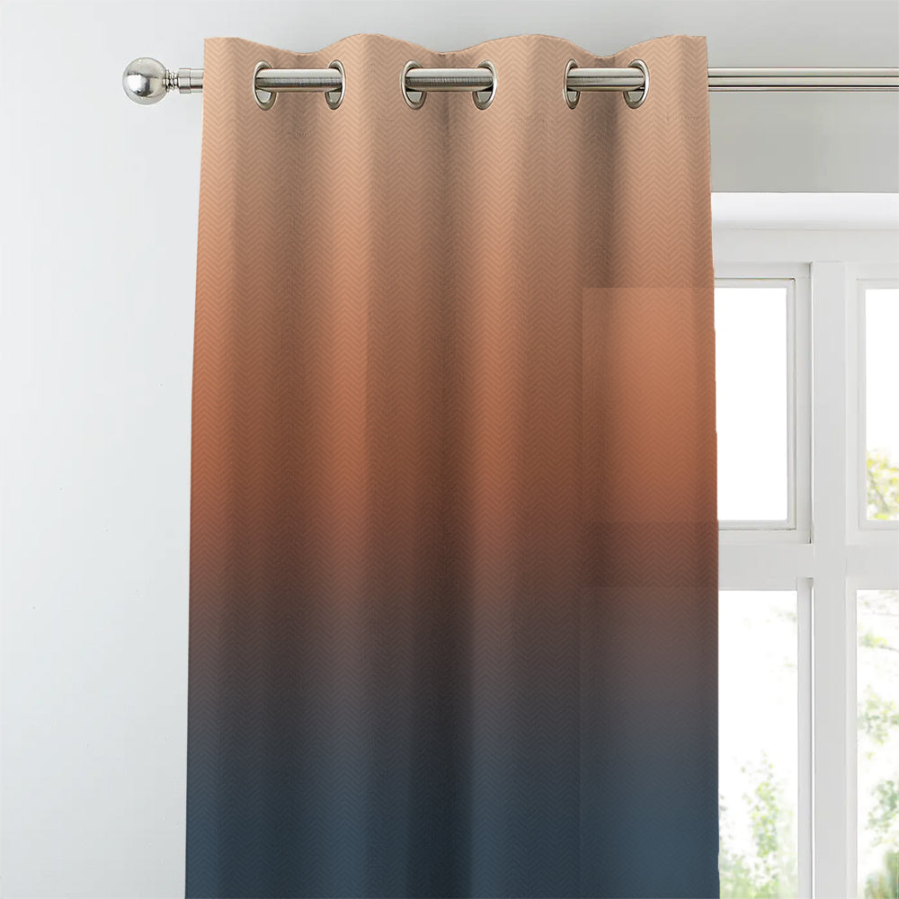 Digital Boho Printed Twill Textured Room Darkening Curtains Set Of 2 - DSBH03