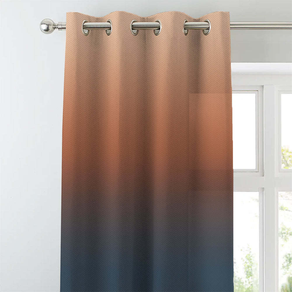 Digital Boho Printed Twill Textured Room Darkening Curtains Set Of 2 - DSBH03
