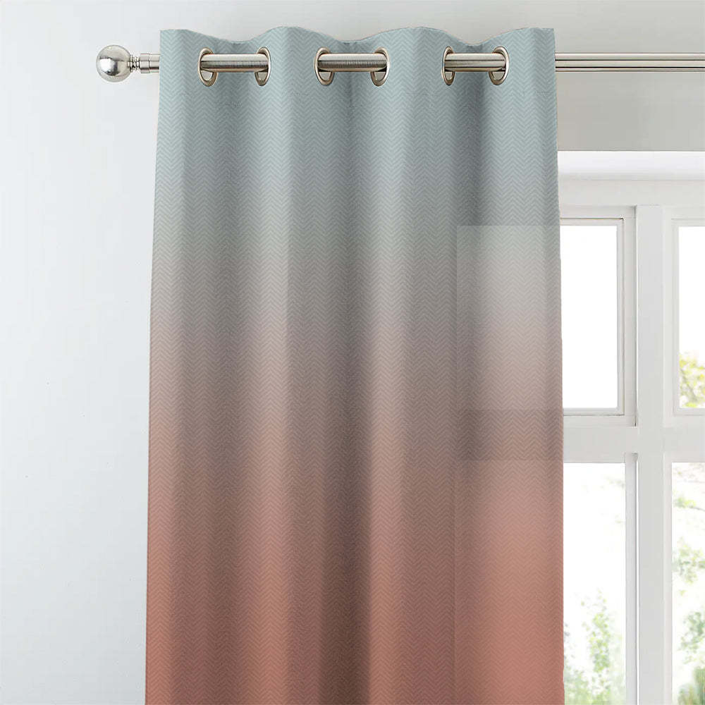 Digital Boho Printed Twill Textured Room Darkening Curtains Set Of 2 - DSBH05