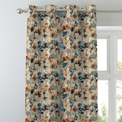 Elegant Floral Print Room Darkening Curtains- Set of 2 -DS 481A