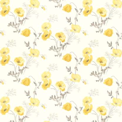 Elegant Floral & Ombre Print Combination Room Darkening Curtains - Set Of 4 Door Curtain (133ALINES3) - Yellow & Cream