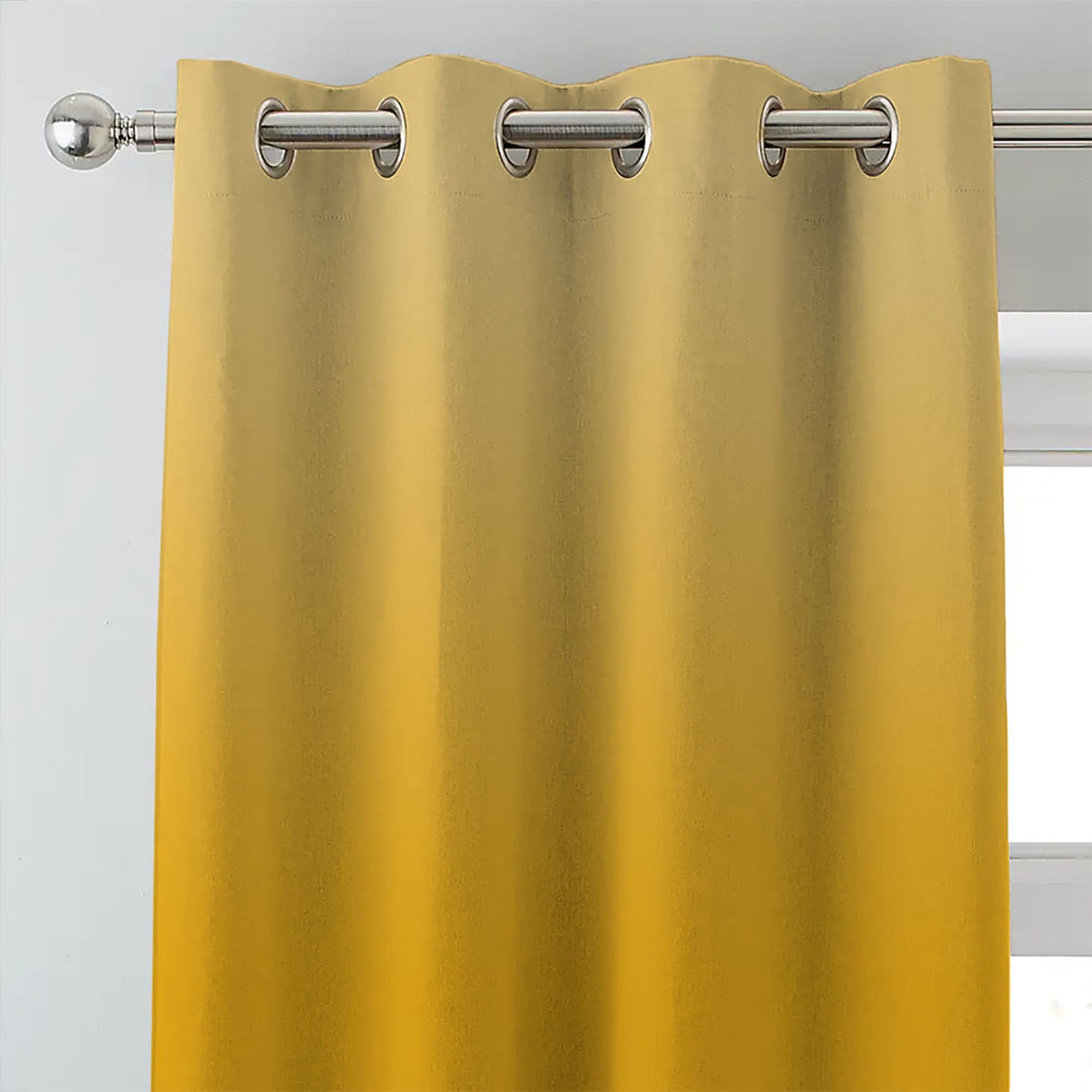 Elegant Floral & Ombre Print Combination Room Darkening Curtains - Set Of 4 Door Curtain (133ALINES3) - Yellow & Cream