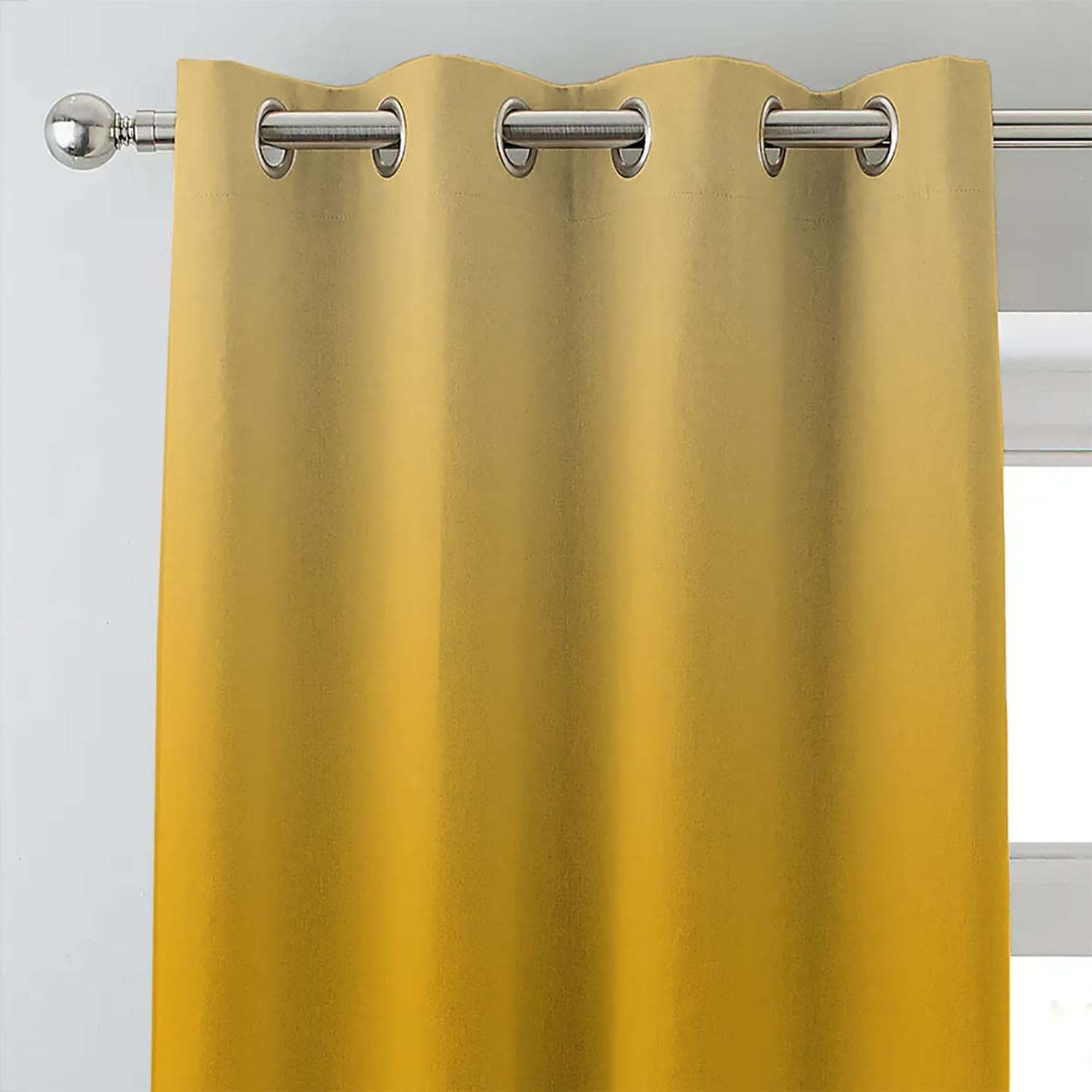 Elegant Floral & Ombre Print Combination Room Darkening Curtains - Set Of 4 Door Curtain (133ALINES3) - Yellow & Cream