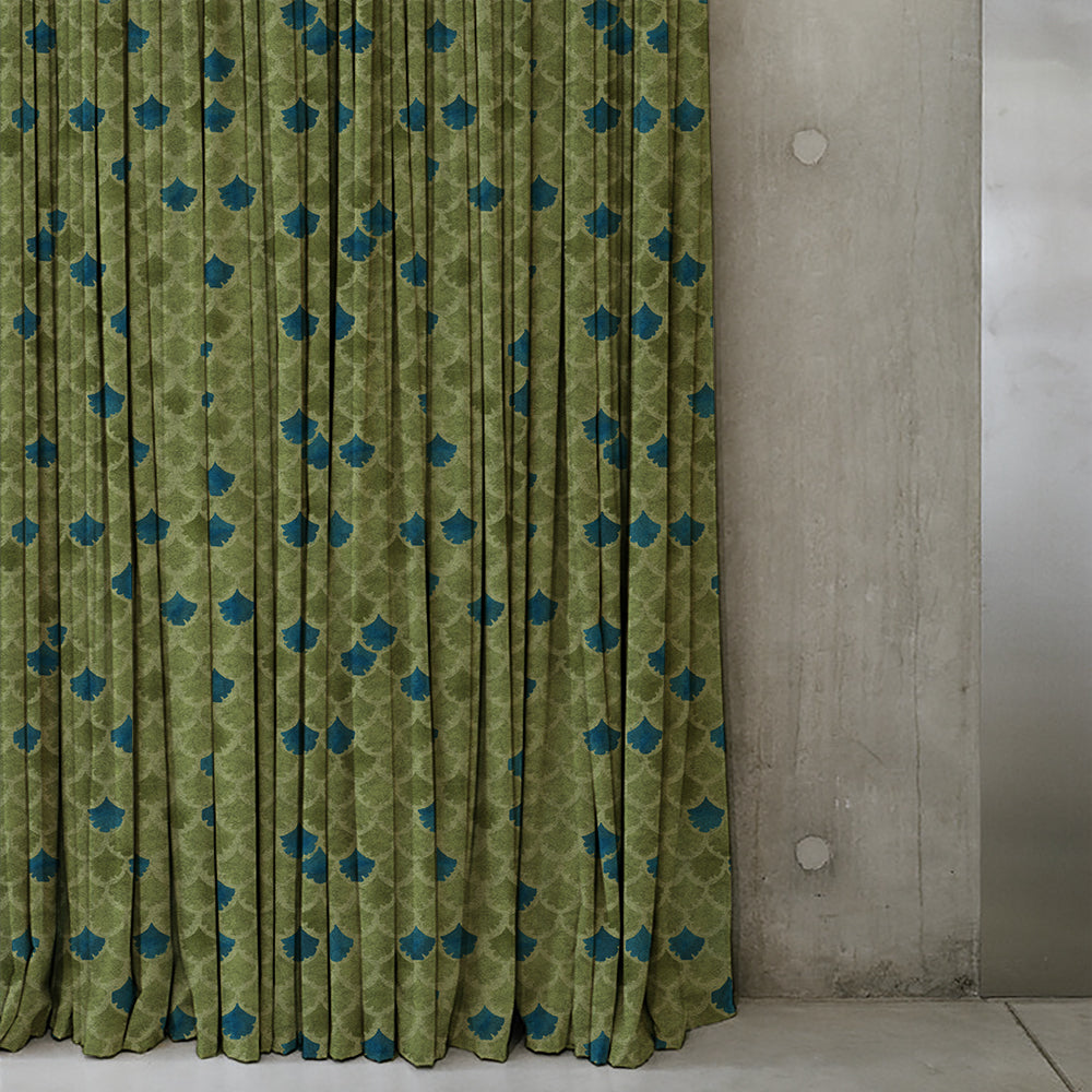 Elegant Geometric Print Matt Finish  Room Darkening Curtain Set of 2 -  MTDS497D