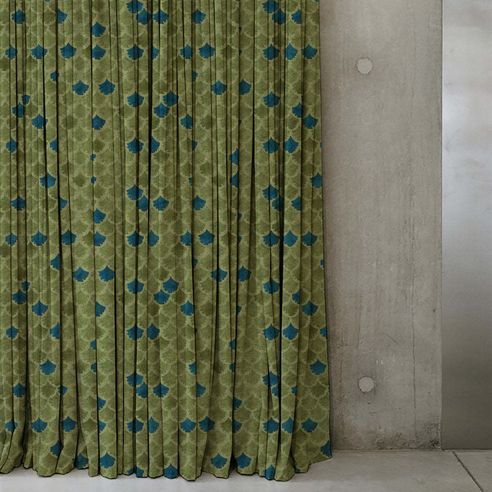 Elegant Geometric Print Matt Finish  Room Darkening Curtain Set of 2 -  MTDS497D