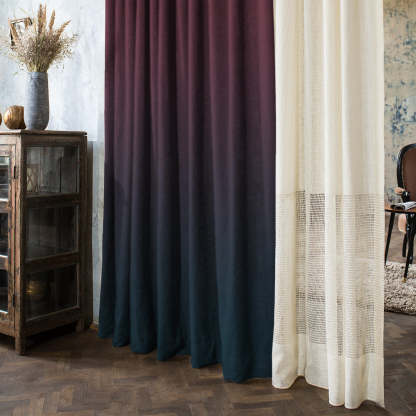 Nostalgic Reverie Combination Yankees Blue Dimout Curtain Set Of 4 -(DS592AOP01)