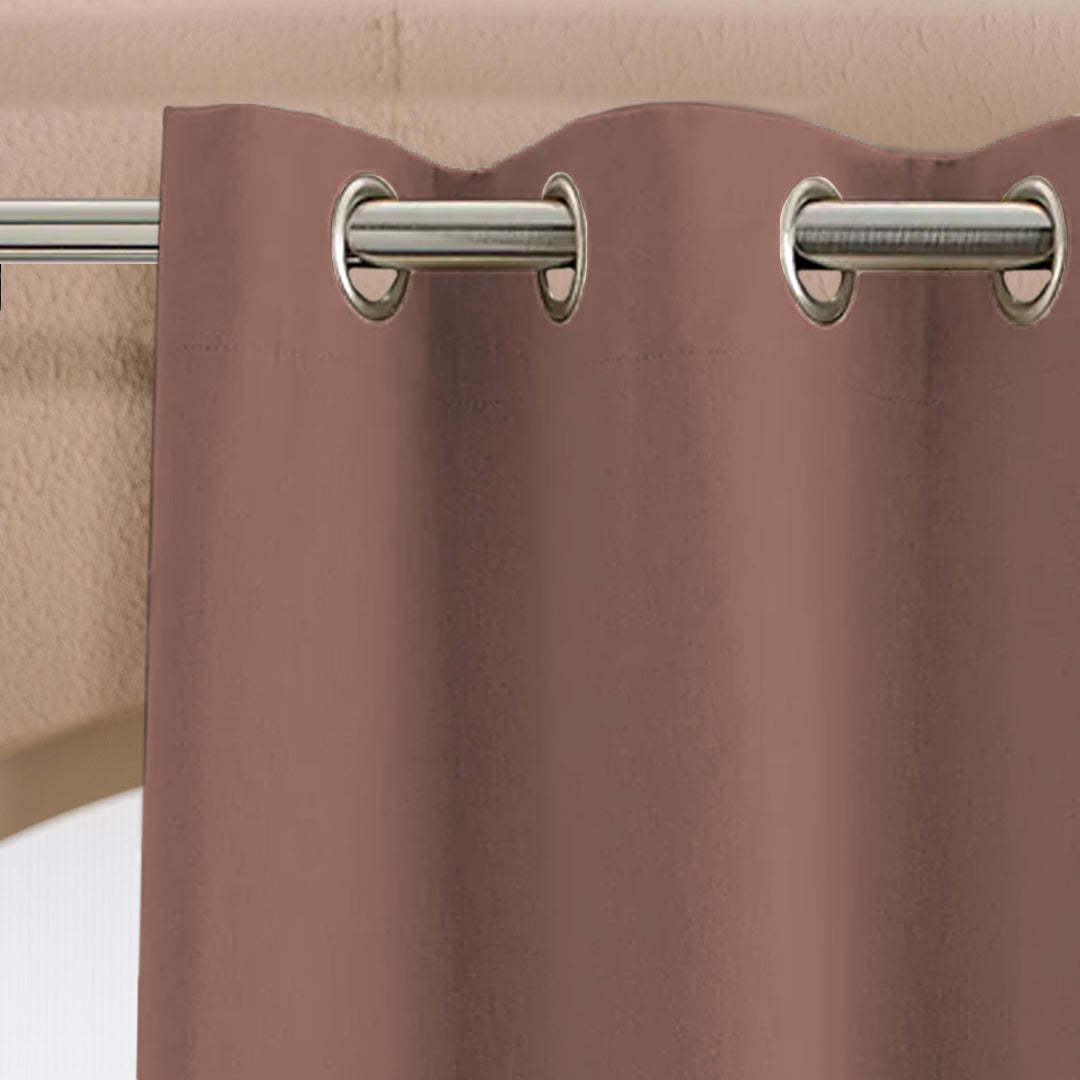 Nostalgic Reverie Combination Tuscany Brown Dimout Curtain Set Of 4 -(DS592DOP5)
