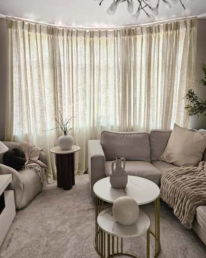 Jupiter Linen Look Soft Heavyweight Sheer Custom Curtain
