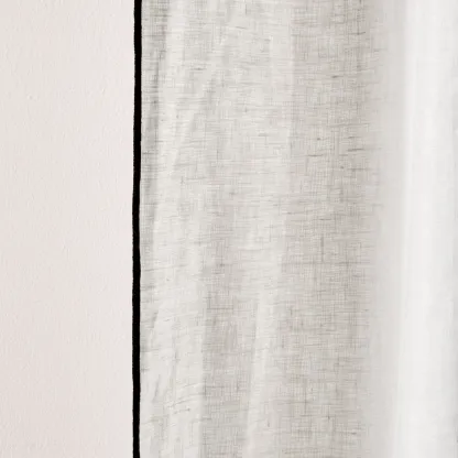 CARLINA Limestone and Black Borden Panel Curtains