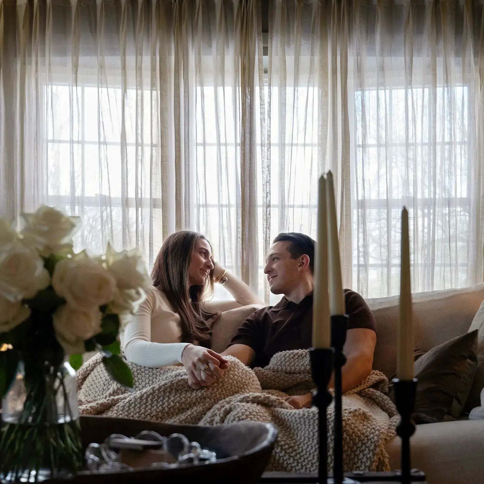 Flynn Airy Lightweight Sheer Curtain Pleated -TWOPAGES