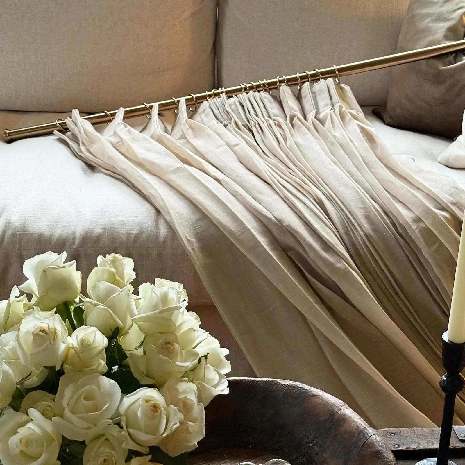 Flynn Airy Lightweight Sheer Curtain Pleated -TWOPAGES