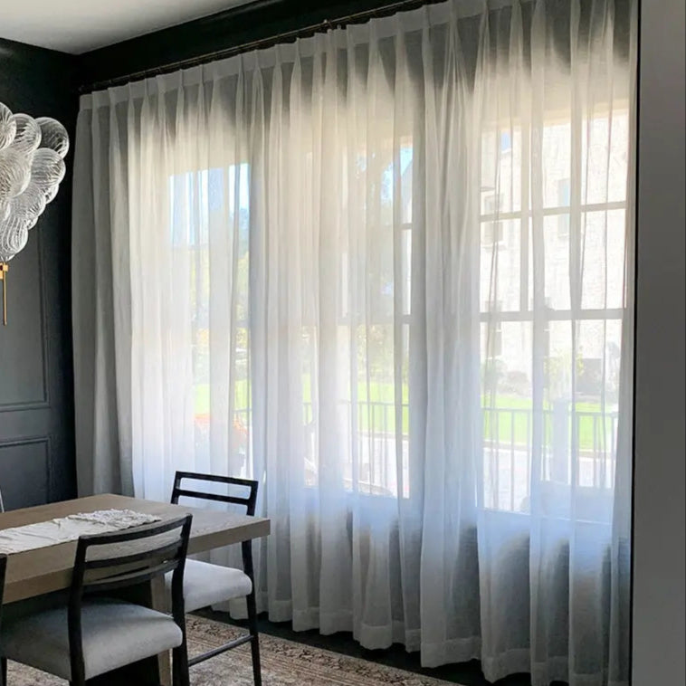 Flynn Airy Lightweight Sheer Curtain Pleated -TWOPAGES