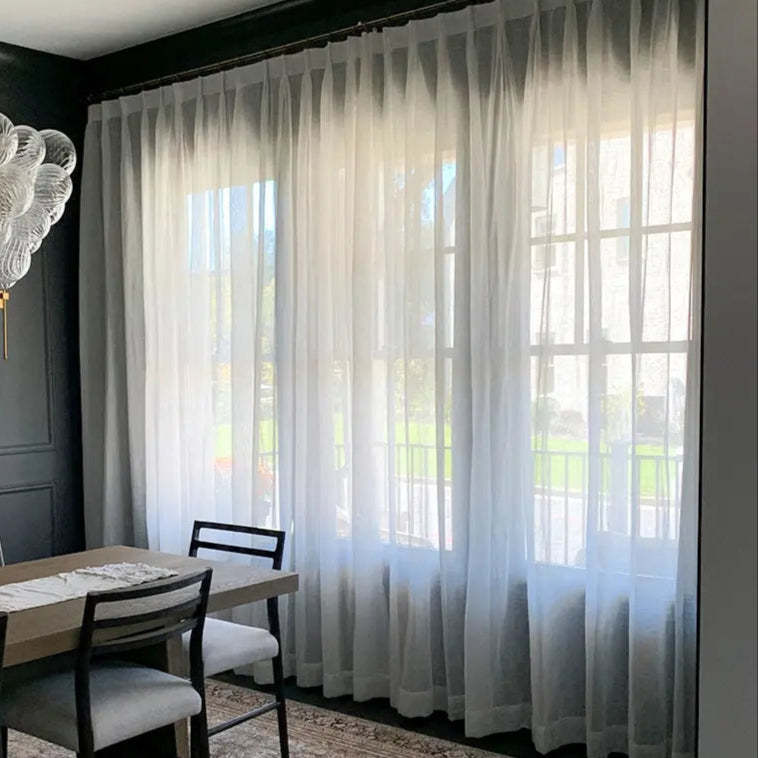 Flynn Airy Lightweight Sheer Curtain Pleated -TWOPAGES