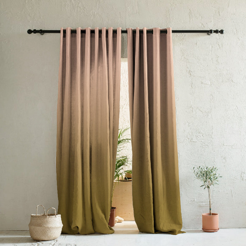 Elegant Ombre Print Room Darkening Curtain - Set of 2 - DSINH4