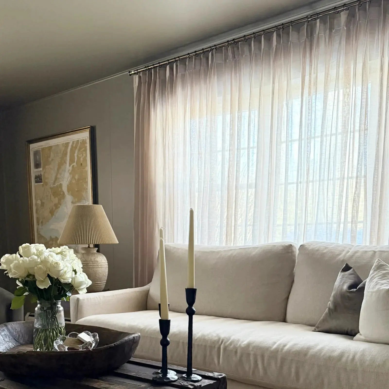 Flynn Airy Lightweight Sheer Curtain Pleated -TWOPAGES