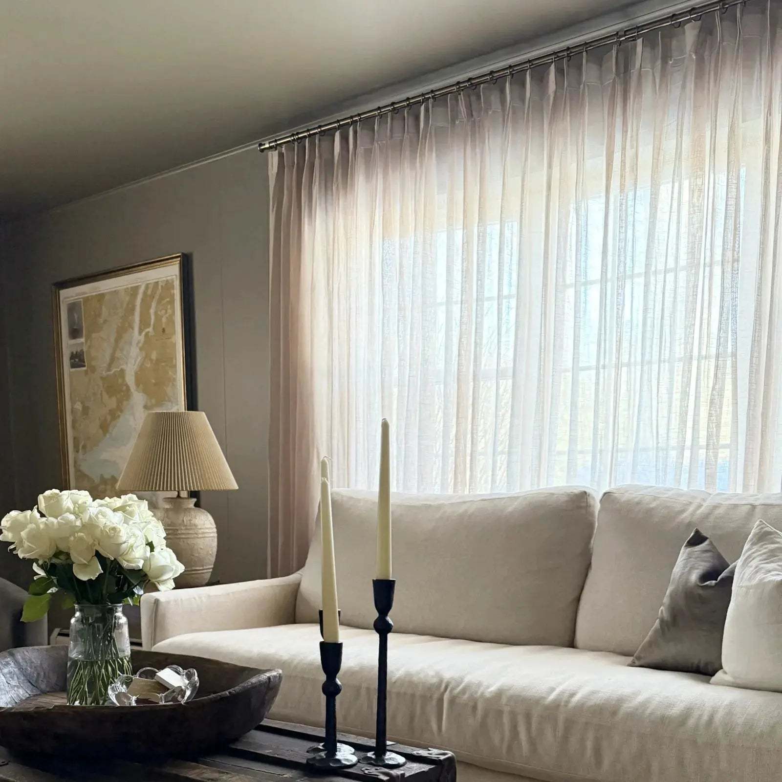 Flynn Airy Lightweight Sheer Curtain Pleated -TWOPAGES