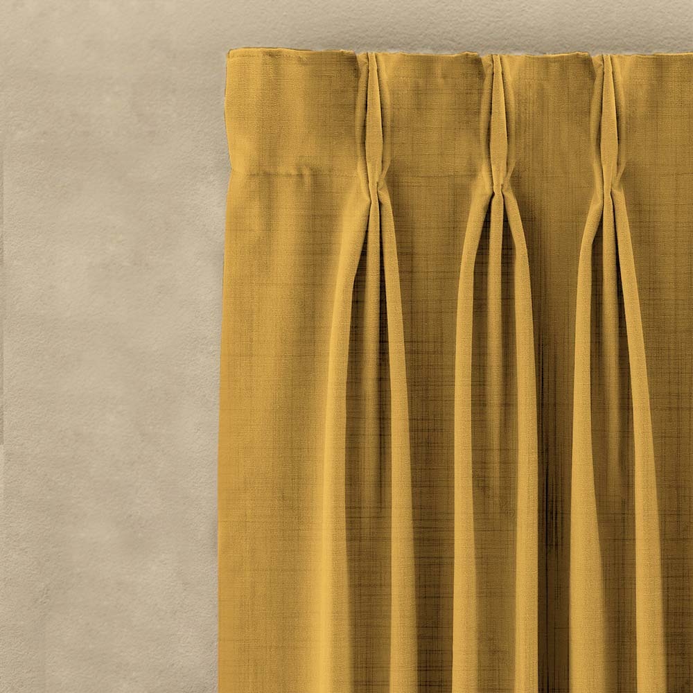 Golden Glow Combination Casablanca Linen Sheer Curtain Set of 4 -(DS564AMeta01)